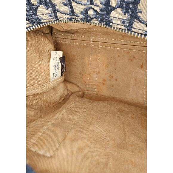 Christian Dior Vintage  Trotter Boston bag in navy blue canvas with leather trim - Picture 10 of 16